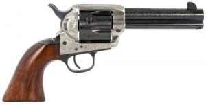 Taylors & Company 1873 Cattleman 45 Colt (LC) 6rd 4.75" Coin Finish Coin Finish Photo Engraved Smooth Walnut Grip - 709AWE