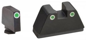 AmeriGlo Tall Suppressor Height Sight 2XL Classic Tritium Green w/White Outline Front & Rear Black Frame For Glock Exc - GL330