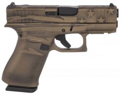 Glock G43X MOS 9mm 3.41" 10+1 Black/Coyote Battle Worn Flag Cerakote - PX4350204FRMOSBBBWFLA