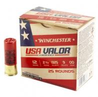 Winchester USA Valor Buckshot 12 Gauge Ammo 2-3/4" 00-buck  25 Round Box - USA1200VP