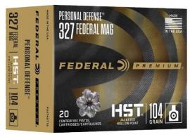 Federal Premium Personal Defense 327 Federal Mag 104 gr Jacketed Hollow Point (JHP) 20 Bx/ 10 Cs - P327HST1S