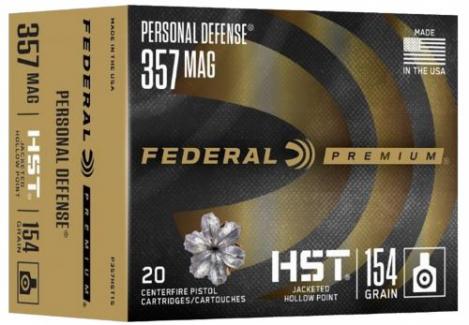 Federal Premium Personal Defense .357 MAG 154 gr Jacketed Hollow Point (JHP) 20 Bx/ 10 Cs - P357HST1S