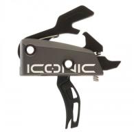 Rise Armament Iconic Two-Stage Curved Trigger with 2 lbs Draw Weight & Grey Finish for AR-15, AR-10 - T22FDE