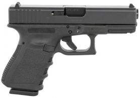 Glock G19 Gen3 Compact 9mm Luger 4.02" 15+1 Overall Black Finish with Steel Slide, Finger Grooved Black Polymer Grip & F