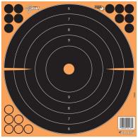 EZ-Aim EZ Aim Splash Paper Bullseye Black/Orange 12" x 12" 25 Per Pkg - 15317-25