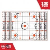 EZ-Aim Sight-In Shooting Target Grid Self-Adhesive Paper Target 12" x 12" 100 Per Pack - 15333-100