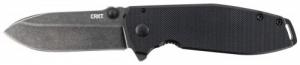 CRKT SQUID XM 2.95" Folding Drop Point Plain Stonewash D2 Steel Blade G10 Black/Stainless Handle - 2495K
