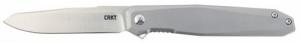 CRKT Facet 3.37" Folding Sheepsfoot Plain Satin D2 Steel Blade Stainless Steel Handle - K230XXP