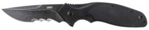 CRKT Shenanigan 3.35" Folding Drop Point Veff Serrated Black Stonewash 1.4116 Steel Blade GRN Black Handle - K800KKP