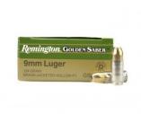Remington Ammunition Golden Saber Defense 9mm 124 gr Brass Jacket Hollow Point (BJHP) 20 Bx/ 25 Cs for Compact Handg - 27613
