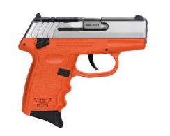 SCCY Industries CPX-4 380 ACP 2.96, 10+1, Orange Finish Frame, Serrated Stainless Steel Slide