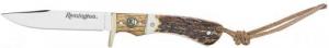 Remington Accessories Guide Jr. Fixed Skinner Stainless Steel Blade Brown/White/Silver w/Remington Shield Stag Bone/Nickle - 15655