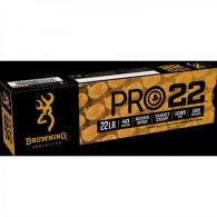 Browning Pro22 Subsonic Velocity Lead Round Nose 22 Long Rifle Ammo 100 Round Box - B194122101