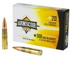 Armscor Precision .300 BLK Ammo 147 Grain FMJ 100rds - 50446