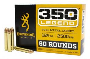 Browning Target Ammo 350 Legend 124gr Full Metal Jacket  60 Round Box - B192803502