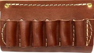 Hunter Company 0650 Cartridge Belt Slide Chestnut Tan Leather 45 Cal Capacity 6 Belt Slide Mount 2" Belt - 179