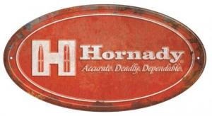 Hornady Oval Sign Red/White Aluminum 12" x 18" - 99144