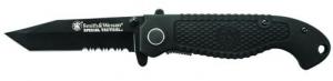 Smith & Wesson Knives Special Tactical 3.50" Folding Part Serrated Stainless Steel Blade 4.60" Black