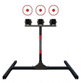 Birchwood Casey 3 Spring Loaded Self Resting Targets Plate Rack Black/Red AR500 Steel 0.37" Thick Standing - 3TPR