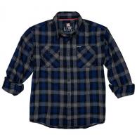 Hornady Gear Flannel Shirt - Navy/Black/Gray - XL - 1188
