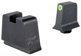 Trijicon GL243C601147 Suppressor/Optic Height Sights- For Glock Slim Frame Black Green Tritium Yellow Outline Front Sight Black