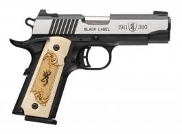 Browning 1911-380 Black Label Medallion Compact 380 ACP Semi Auto Pistol - 051999492