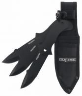 Cold Steel Throwing Knives Set of 3 Fixed 8" Drop Point Plain Black Oxide 420 Stainless Steel Blade, Includes Sheat