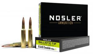 Main product image for Nosler 61053 6.5x55 Swedish 140 gr Ballistic Tip 20 Per Box/ 10 Case