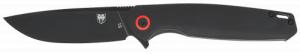 CobraTec Knives CTRATHBLK Rath EDC 3.50" Folding Plain Black D2 Steel Blade, 4.50" Black G10 Handle - 1001
