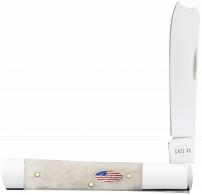 Case 14096 Razor EDC 3"/2.23" Folding Pen/Spear Plain Mirror Polished Tru-Sharp SS Blade, Smooth Natural Bone Handle - 201