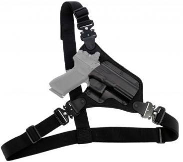 Galco Chest Holster Fits chests to 58" Black Hybrid Kydex/Nylon Fits Glock 17Gen 3-5 - HR872RB