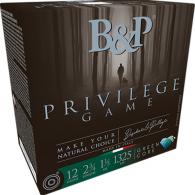 B&p Ammunition Privilege Game 12 Gauge 2.75" 1 1/5 oz 5 Shot 25 Per Box/ 10 Case - 12B15PG5