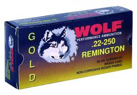 Wolf 22-250 Remington 55 Grain Jacketed Soft Point - G22250SP1