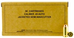 Winchester Ammo Service Grade 45 ACP 185 GR Jacketed Semi-Wadcutter 50 - SG45SWC
