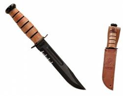 Kabar Serrated Edge Knife w/Leather Sheath - 1218