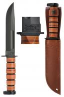 Ka-Bar Dog''s Head Utility Knife 7" 1095 Cro-Van Clip Point Leather Hndl - 1317 Ka-Bar Dog''s Head Utility Knife 7" 1095 Cro-Van Clip Point Leather Hndl - 1317