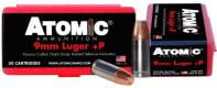 Atomic Pistol Bonded Match Hollow Point 9mm+P Ammo 50 Round Box - 00409