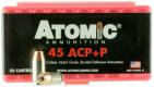 Atomic Pistol 45 ACP +P 185 gr Bonded Match Hollow Point 50 Bx/ 10 Cs - 00412