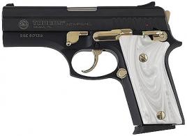 Taurus PT911, 9mm, 4in barrel, Blue, Pearl grips, Gold Highlight - 911BPRL