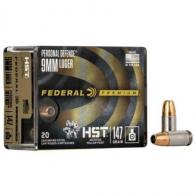 Federal Premium Personal Defense HST Jacketed Hollow Point 9mm Ammo 147 gr 20 Round Box - P9HST2S