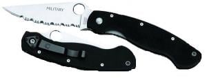 Spyderco Military Clip Point Folding Knife w/Black Handle - C36GSE