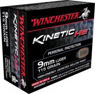 Winchester Ammo Kinetic High Energy 9mm Luger 115 GR Jacketed Hollow Poi - HE9JHP