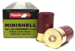 Aguila Minishell 12 GA  Ammo 1.75" 5/8 oz 4B (7P)/1B (4P)  20rd box - 1CHB1288