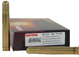 Norma 458 Winchester Mag 400 Grain Solid 20/Box - 11110
