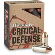 Hornady Critical Defense Hollow Point 45 ACP Ammo 20 Round Box - 90900LE