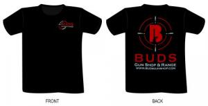 Buds Gun Shop & Range Black T-Shirt - Small - 64000S