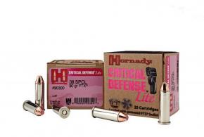 Hornady Critical Defense Ammo 38 Special 110gr Flex Tip 25 Round Box