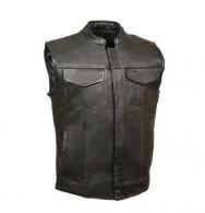 Talos Ballistics NIJ IIIA Bulletproof Mens Rebel OC Leather Biker Vest - TBMRBKXX