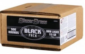 Blazer Brass Black Pack 9mm 115 Grain FMJ 500 Rounds - 5200BF500