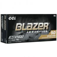 CCI Blazer Brass Full Metal Jacket Flat Nose 30 Super Carry Ammo 115gr  50 Round Box - 5205